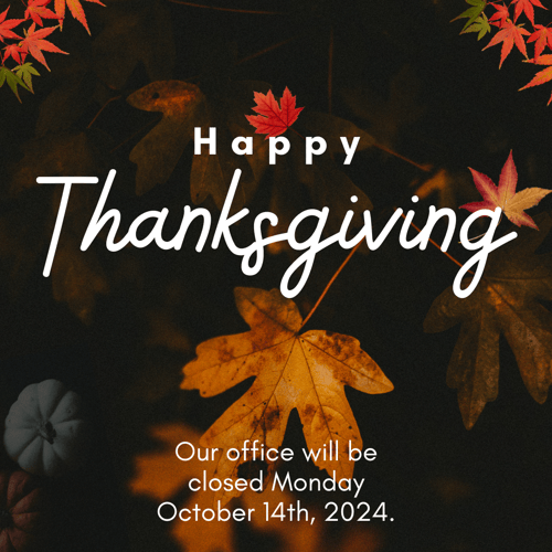 Our office will be closed Monday October