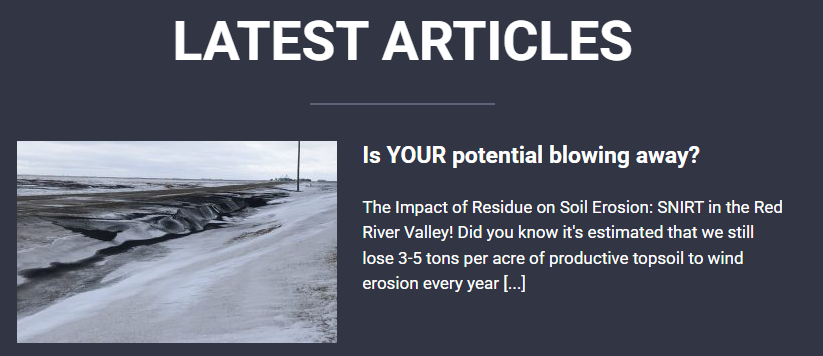 Blog Post Is YOUR Potential blowing away? The impact of residue on soil erosion: Snirt in the Red River Valley!